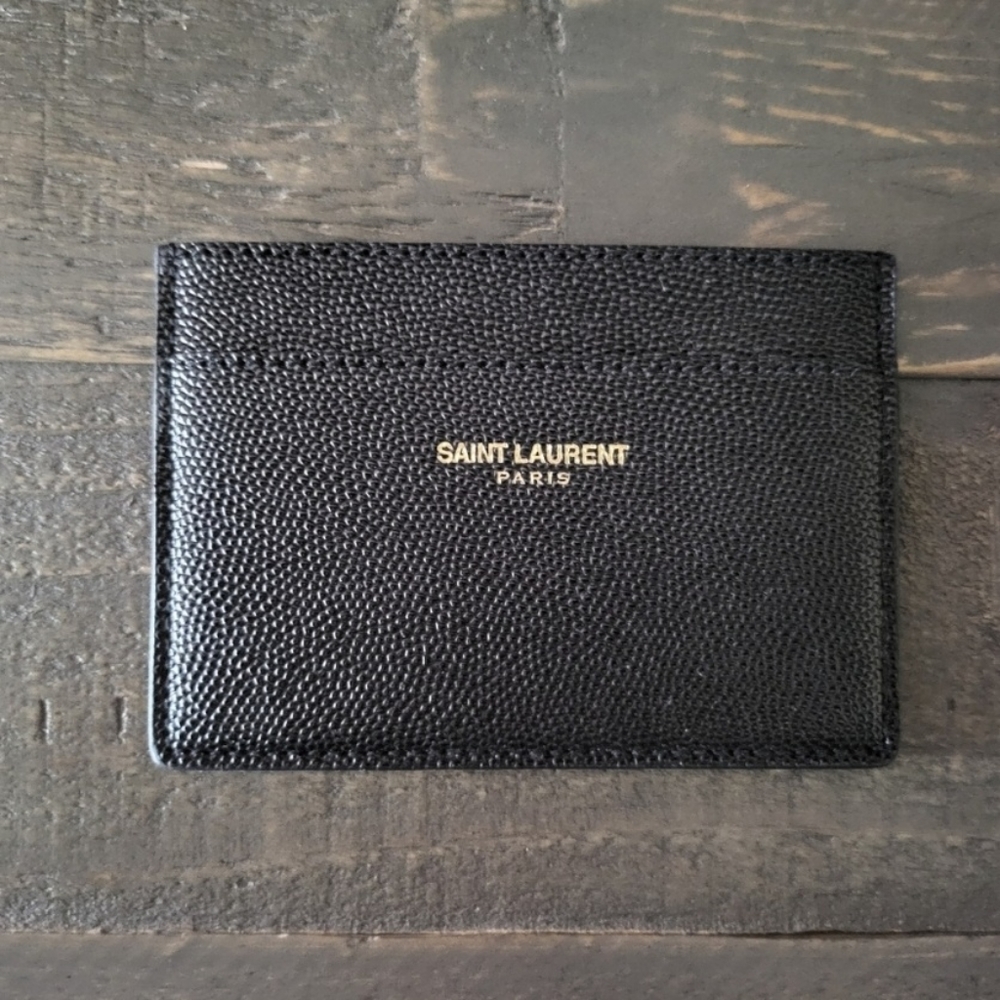 SAINT LAURENT Grain Leather Card Case